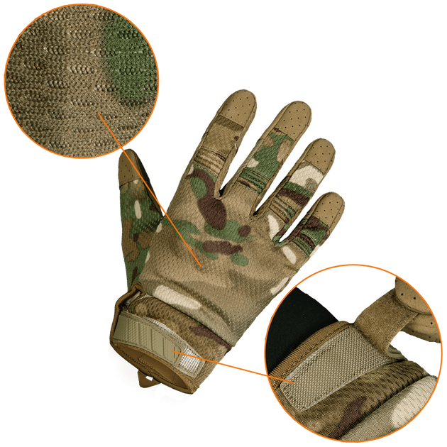 Тактичні перчатки Tac 2.0 Multicam (7463), M - зображення 2