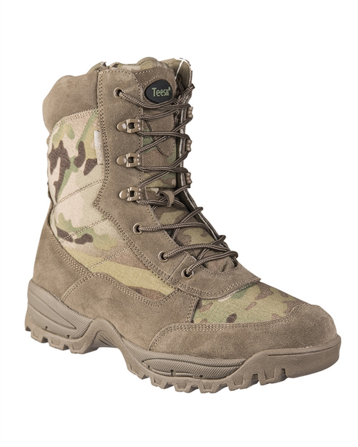 Ботинки тактические Mil-Tec Легкая шнуровка Мультикам 41 р. TACTICAL BOOT M.YKK ZIPPER MULTICAM (12822141-008-41) - изображение 1