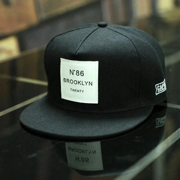 Кепка снепбек (Snapback) Brooklyn №86 Черный с белым 56-61р (9045) - изображение 4