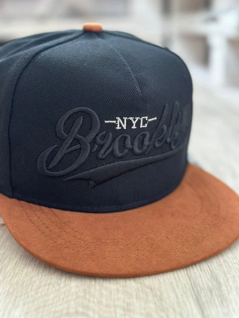 Кепка снепбек (Snapback) Brooklyn NYС Черный с коричневым 56-61р (9032) - изображение 2