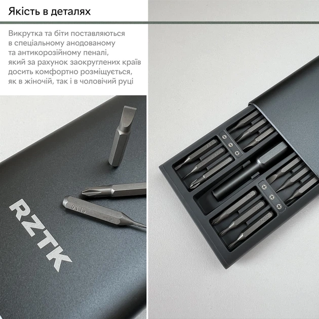 Отвертка RZTK Precision Screwdriver + набор бит прецизионных 24 шт