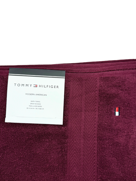Полотенце махровое Tommy Hilfiger Modern American Банное 76х138 см Бордовое (1159801157) - Фото 3 Полотенце махровое Tommy Hilfiger Modern American Банное 76х138 см Бордовое (1159801157) - изображение 3