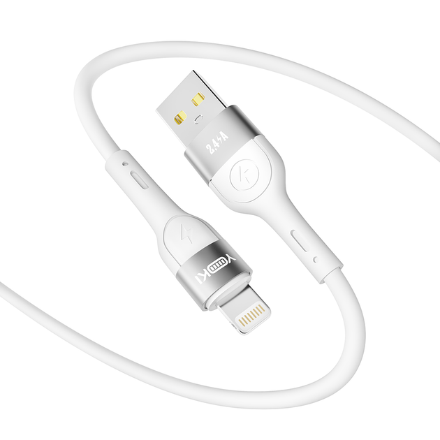 Кабель для зарядки и обмена данными USB YOKI YK-EX11 EXTRA Series USB/Lightning 12W (2.4A/5V) 1.2m White - Фото 4 Кабель для зарядки и обмена данными USB YOKI YK-EX11 EXTRA Series USB/Lightning 12W (2.4A/5V) 1.2m White - изображение 4