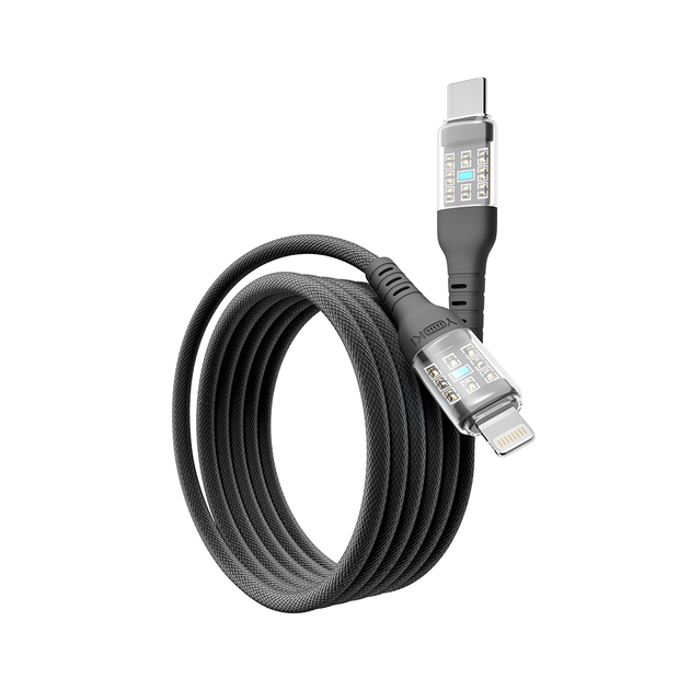 Кабель для зарядки и обмена данными USB YOKI YK-CY23 CYBER Series Type-C to Lightning 30W (3A/10V) 1.2m Черный - Фото 5 Кабель для зарядки и обмена данными USB YOKI YK-CY23 CYBER Series Type-C to Lightning 30W (3A/10V) 1.2m Черный - изображение 5