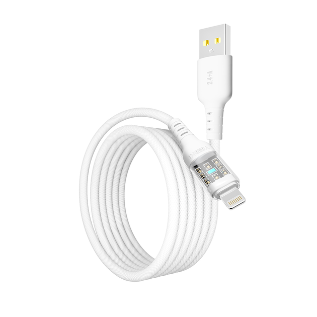 Кабель для заряджання та обміну даними USB YOKI YK-CY23 CYBER Series USB/Lightning 12W (2.4A/5V) 1.2m Білий - Фото 5 Кабель для заряджання та обміну даними USB YOKI YK-CY23 CYBER Series USB/Lightning 12W (2.4A/5V) 1.2m Білий - зображення 5