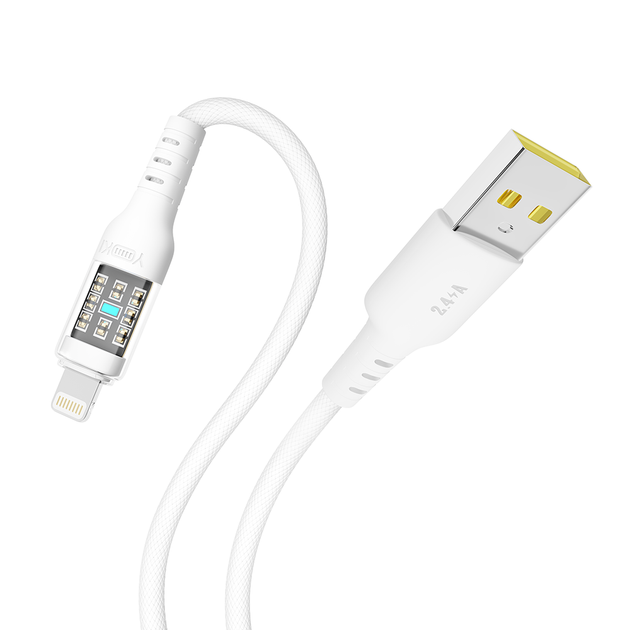 Кабель для заряджання та обміну даними USB YOKI YK-CY23 CYBER Series USB/Lightning 12W (2.4A/5V) 1.2m Білий - Фото 6 Кабель для заряджання та обміну даними USB YOKI YK-CY23 CYBER Series USB/Lightning 12W (2.4A/5V) 1.2m Білий - зображення 6