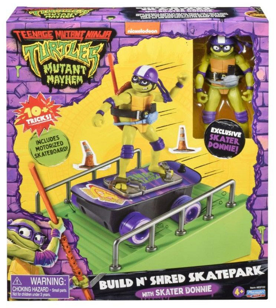 Zestaw do zabawy Teenage Mutant Ninja Turtles Mutant Mayhem Build N' Shred Skatepark with Skater Donnie (0043377837220) - obraz 1