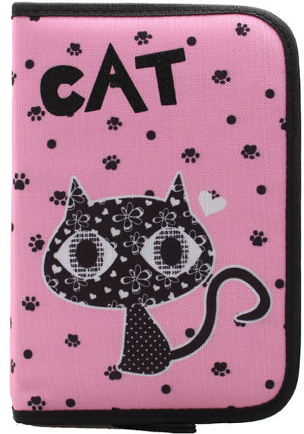 Piórnik szkolny Hama Black Cat 22 x 10 x 5 cm Pink (4047443415103) - obraz 1