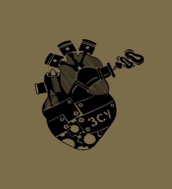 Хлопковая футболка ВСУ с принтом Сердце олива 46 - изображение 2