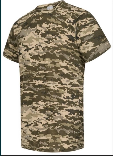 Хлопковая футболка ВСУ прямого кроя пиксель 52 - изображение 1