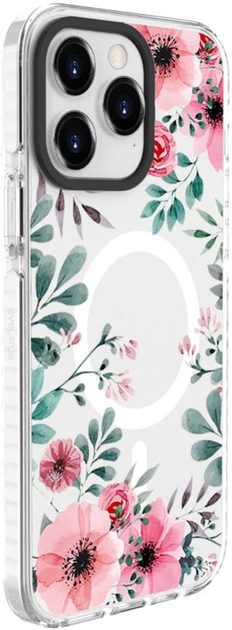 Etui plecki Evelatus MagSafe Customized Print Flower do Apple iPhone 15 Pro Max Transparent (4752192067250) - obraz 1