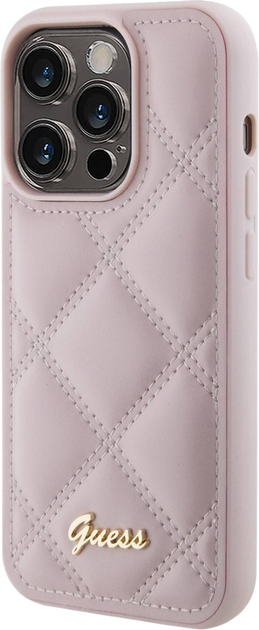 Панель Guess HC PU Quilted Metal Logo для Apple iPhone 15 Pro Pink (3666339149765) - зображення 1