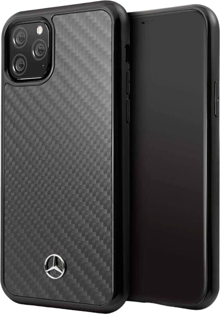 Панель Mercedes-Benz Hard Case Leather Carbon Fiber для Apple iPhone 11 Pro Max Black (3700740460405) - зображення 1
