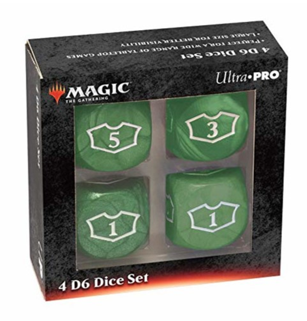 Набір ігрових кубиків Ultra Pro Magic the Gathering Green Mana 22 мм 4 шт (74427868307) - зображення 1