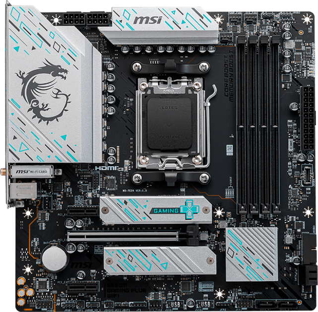 Материнська плата MSI B650M Gaming Plus Wi-Fi (sAM5, AMD B650, PCI-Ex16) - зображення 1