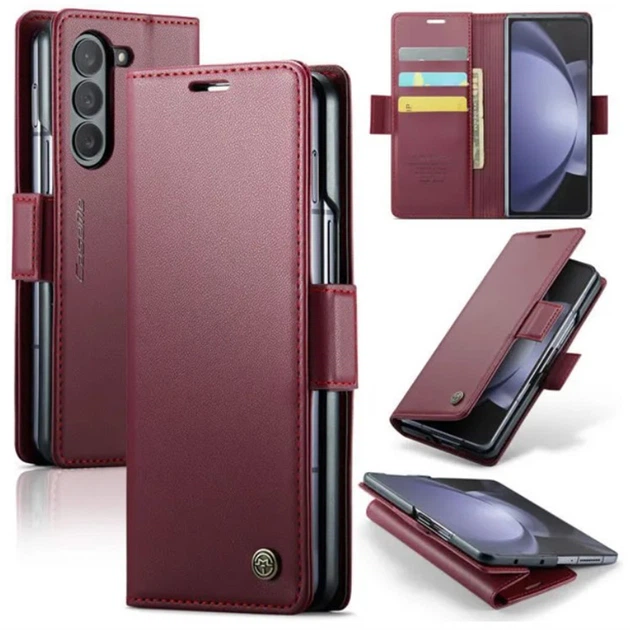 Чехол книжка CaseMe Leather Magnet Case для Samsung Galaxy Fold5 burgundy - Фото 2 Чехол книжка CaseMe Leather Magnet Case для Samsung Galaxy Fold5 burgundy - изображение 2