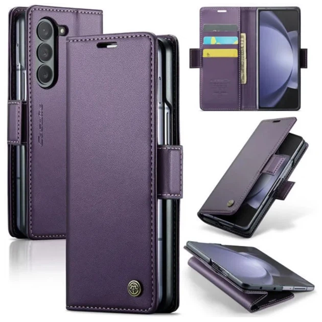 Чехол книжка CaseMe Leather Magnet Case для Samsung Galaxy Fold5 purple - Фото 2 Чехол книжка CaseMe Leather Magnet Case для Samsung Galaxy Fold5 purple - изображение 2