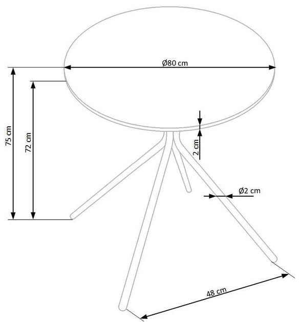 Білий круглий стіл Fondi Halmar 80x75x80 (V-CH-FONDI-ST-BIAŁY) 167280 - Фото 2 Білий круглий стіл Fondi Halmar 80x75x80 (V-CH-FONDI-ST-BIAŁY) 167280 - зображення 2