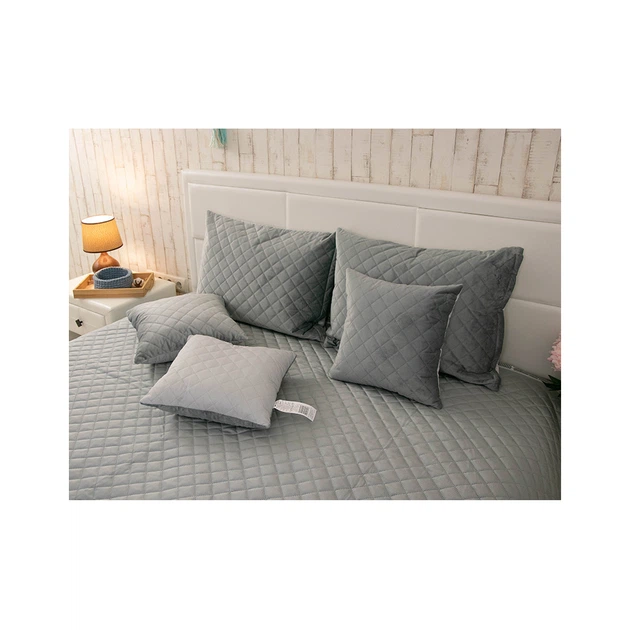 Покривало Руно двостороннє декоративне Velour Dark Grey ромб 150х220 см (360.55_Dark Grey ромб) - зображення 6