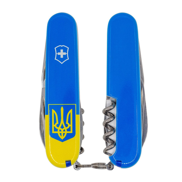 Ніж Victorinox Spartan Ukraine 91 мм Герб на прапорі вертикальний (1.3603.7_T3030p) - изображение 1