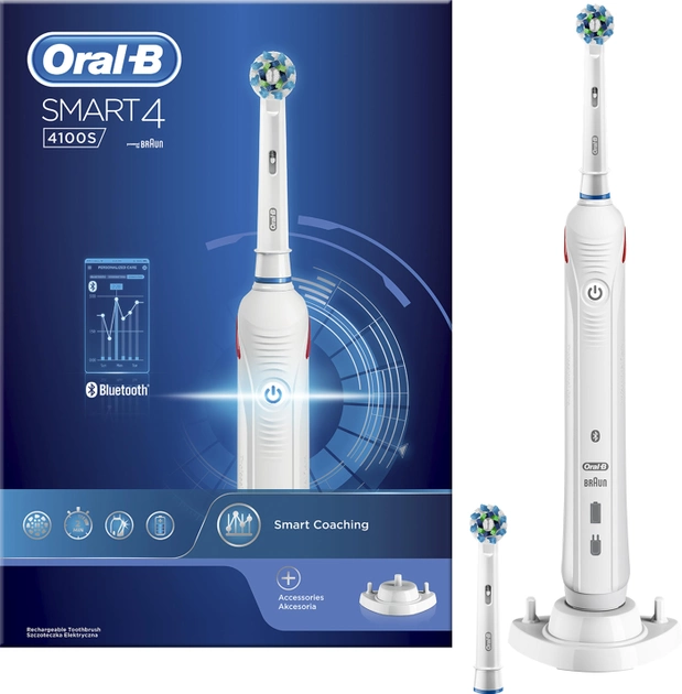 Електрична зубна щітка Oral-b Braun Smart 4 4100S White (4210201203872) - зображення 1