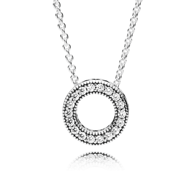 Ожерелье с логотипом Pandora и паве 397436CZ - Фото 1 Ожерелье с логотипом Pandora и паве 397436CZ - изображение 1