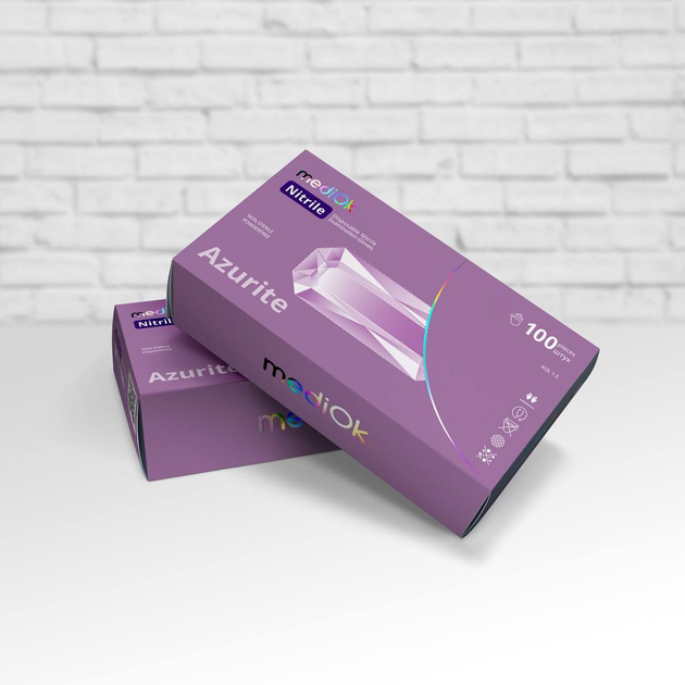 Перчатки нитриловые Mediok Azurite Размер XS 100 шт Светло-фиолетовые (4044941731551) - изображение 2
