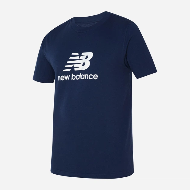 Футболка бавовняна довга чоловіча New Balance Stacked Logo MT41502 M Темно-синя (196941811222) - зображення 5