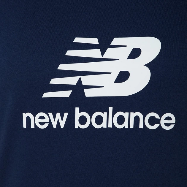 Футболка бавовняна довга чоловіча New Balance Stacked Logo MT41502 M Темно-синя (196941811222) - зображення 7