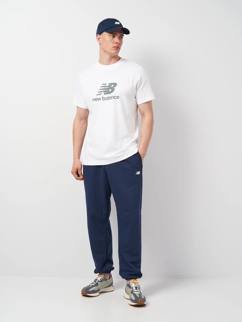 Футболка бавовняна довга чоловіча New Balance Stacked Logo MT41502 XL Біла (196941811369) - зображення 3