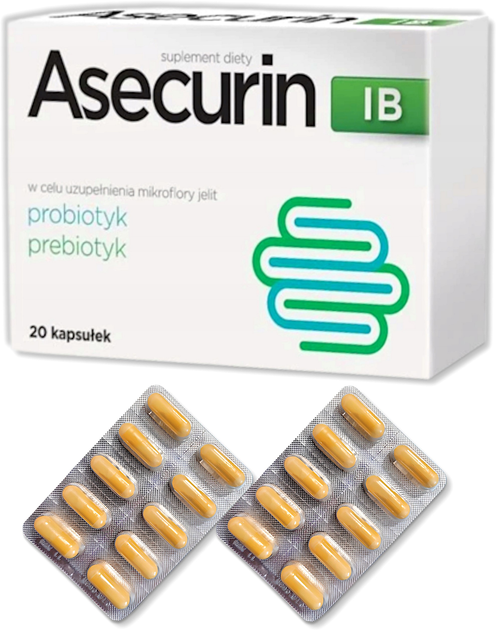 Suplement diety Aflofarm Asecurin IB 20 caps (5902802701046) - obraz 1