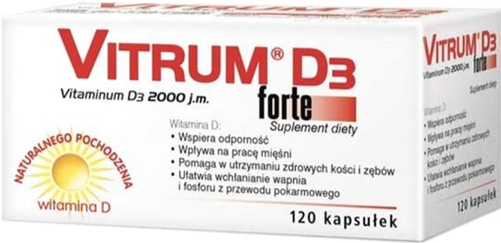 Witamina D3 Vitrum Forte 2000 IU 120 caps (5903263900849) - obraz 1