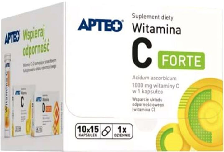 Вітамін C Synoptis Pharma Apteo 1000 Мг 150 капсул (5907553017569) - зображення 1