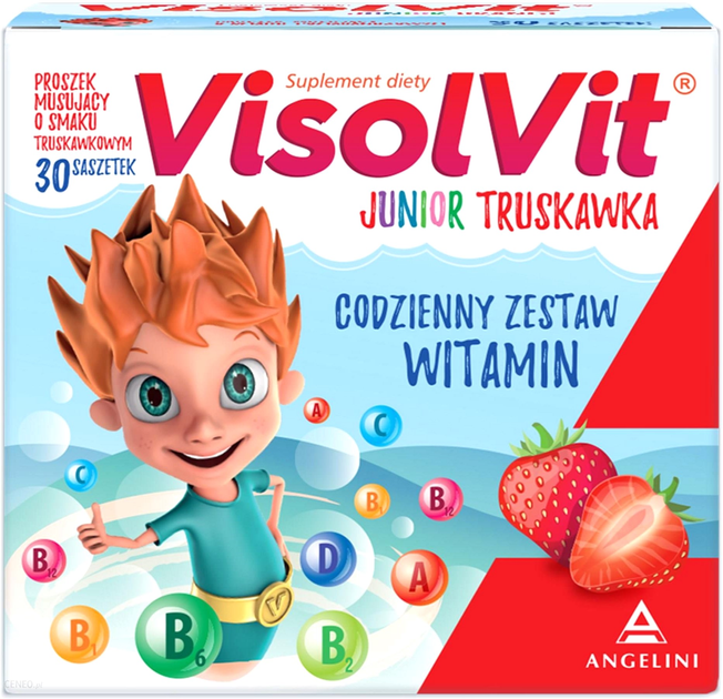 Вітамінний комплекс Angelini Visolvit Junior Truskawka 30 шт (5906681444193) - зображення 1