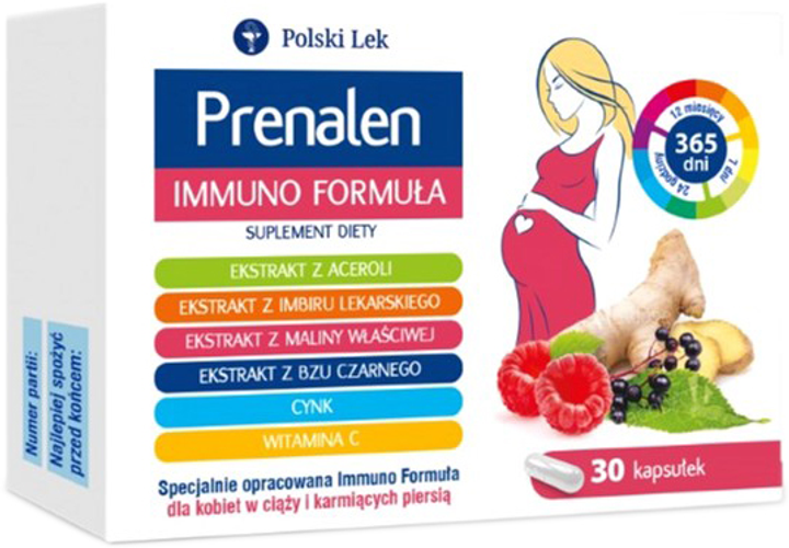 Kompleks witamin i minerałów Polski Lek Prenalen Immuno Formuła 30 caps (5904157900075) - obraz 1