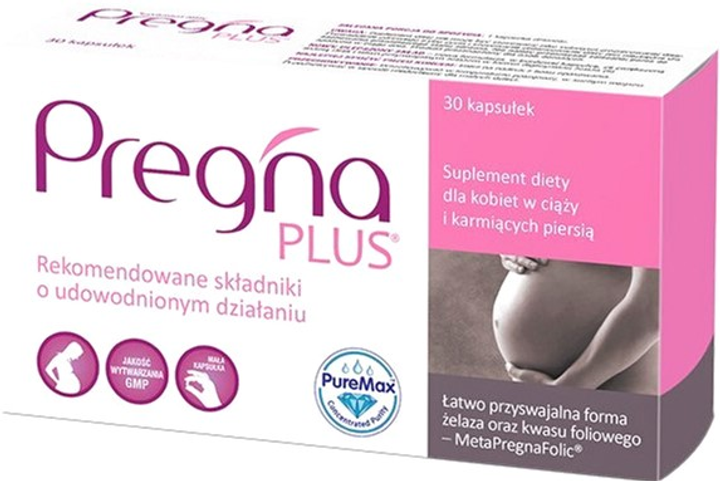 Kompleks witamin i minerałów Verco Pregna Plus 30 caps (5906716507145) - obraz 3