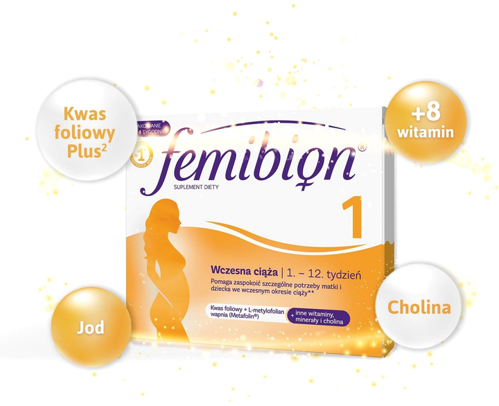 Вітамінно-мінеральний комплекс Procter & Gamble Procter & Gamble Femibion 1 Pregnancy 28 таблеток (5907589874686) - зображення 3
