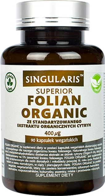 Kompleks witamin Singularis Superior Folian Organic 90 caps (5903263262671) - obraz 1