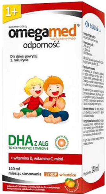 Kwasy tłuszczowe Polski Lek Omegamed Resistance 1+ DHA 140 ml (5901785303506) - obraz 1