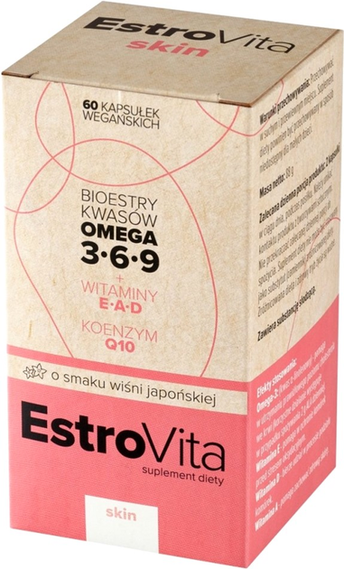 Kwasy tłuszczowe EstroVita Skin Sakura Acids Omega 3-6-9 60 caps (5902596870911) - obraz 2