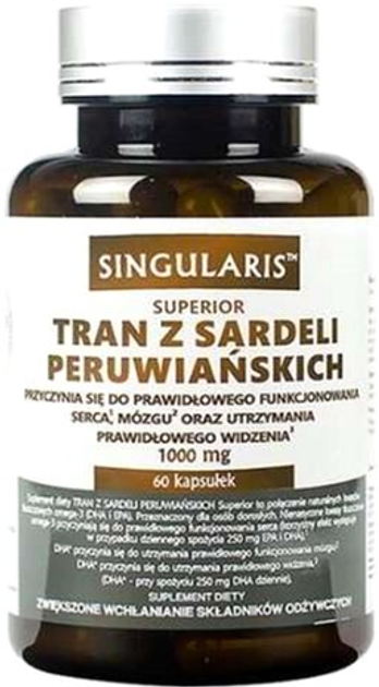 Kwasy tłuszczowe Singularis Superior Tran with Peruvian Anchovy 60 caps (5903263262206) - obraz 1