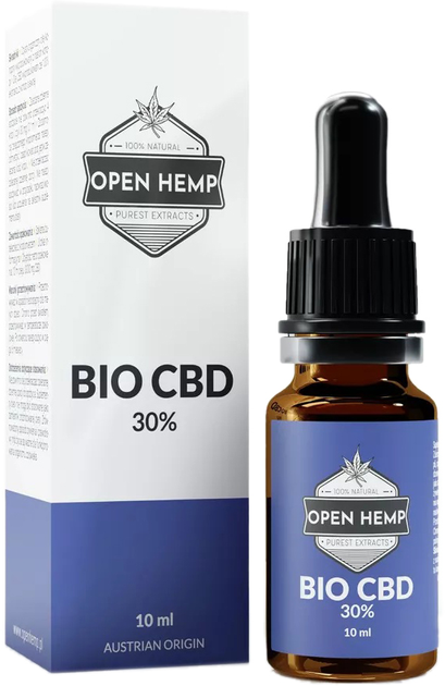 Жирні кислоти BioGlobal Open Hemp Bio CBD Oil 30% 10 мл (5903641175043) - зображення 1