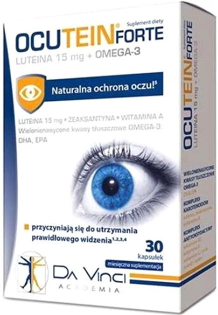 Kwasy tłuszczowe Novascon Ocutein Forte Lutein+Omega 3 30 caps (8594059731449) - obraz 1