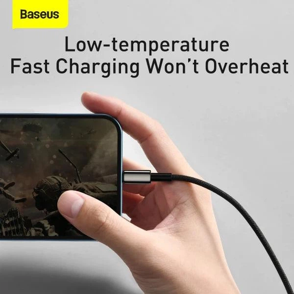 Кабель Baseus Tungsten Gold Fast Charging Data Cable 3-in-1 Cable USB to Lightning+Type-C+MicroUSB 3.5А 1.5м (CAMLTWJ-01) Black - Фото 11 Кабель Baseus Tungsten Gold Fast Charging Data Cable 3-in-1 Cable USB to Lightning+Type-C+MicroUSB 3.5А 1.5м (CAMLTWJ-01) Black - изображение 11