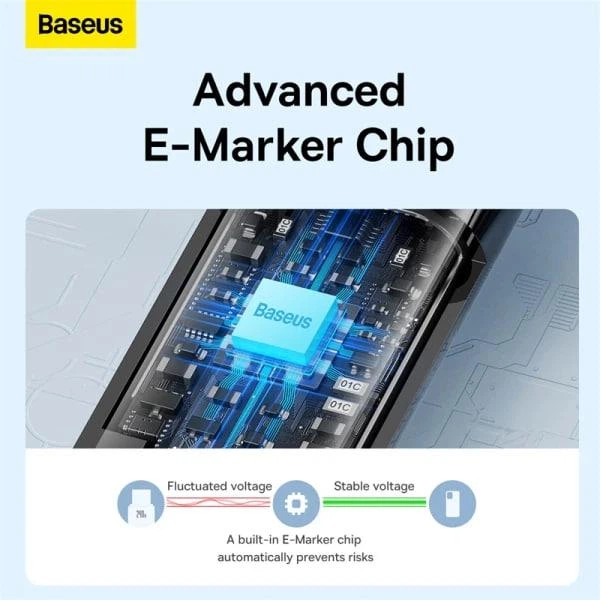 Кабель Baseus Tungsten Gold Fast Charging Data Cable Type-C to Type-C 240W 2м (CAWJ040101) Black - изображение 11