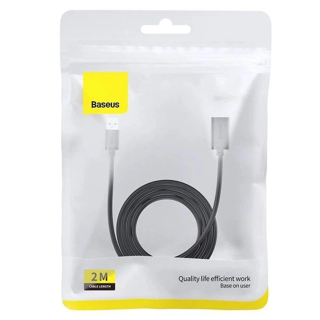 USB-кабель подовжувач Baseus AirJoy Series Сharging Data USB to USB 2м (5гбіт/c, USB 3.0, OTG, 3A) (B00631103111-03) Black - изображение 11
