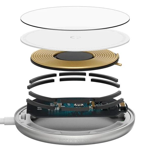 Бездротовий зарядний пристрій Baseus Simple Mini Magnetic Wireless Charger с технологією Qi 15W (WXJK-F02) White - изображение 6