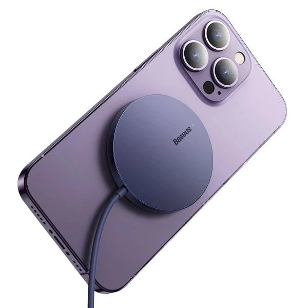 Бездротовий зарядний пристрій Baseus Simple Mini3 Magnetic Wireless Charger с технологією Qi 15W (CCJJ040205) Purple - Фото 6 Бездротовий зарядний пристрій Baseus Simple Mini3 Magnetic Wireless Charger с технологією Qi 15W (CCJJ040205) Purple - зображення 6