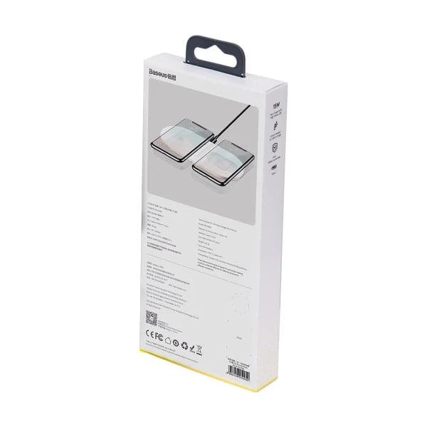 Бездротовий зарядний пристрій Baseus Simple 2in1 For Phone + Pods Pro Wireless Charger с технологією Qi 15W (WXJK-C02) White - зображення 14
