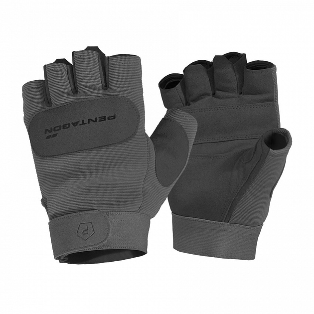 Рукавиці тактичні безпалі Pentagon Duty Mechanic 1/2 Gloves Wolf Grey, XL - зображення 1